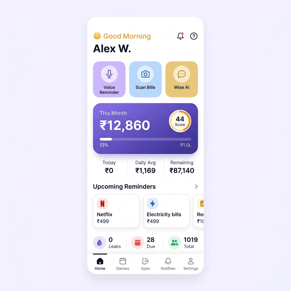 LifeWise home: Voice Reminder, Scan Bills, and WiseAI
